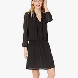 NWT J. Crew Black Smocked Long Sleeve Dress